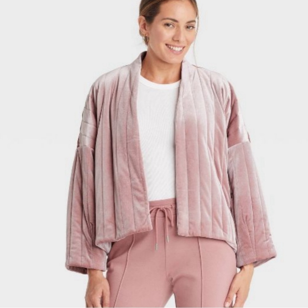 A New Day Quilted Velvet Duster Jacket